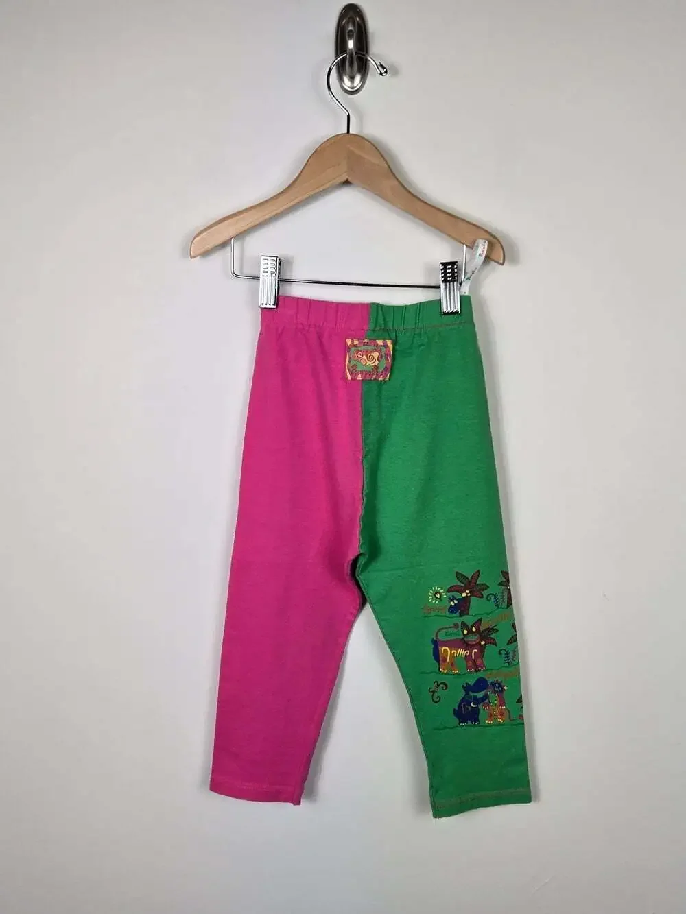 Vintage 90s Pampolina Girls Colorblock T Shirt Leggings Set Germany 92 Size 2/3T